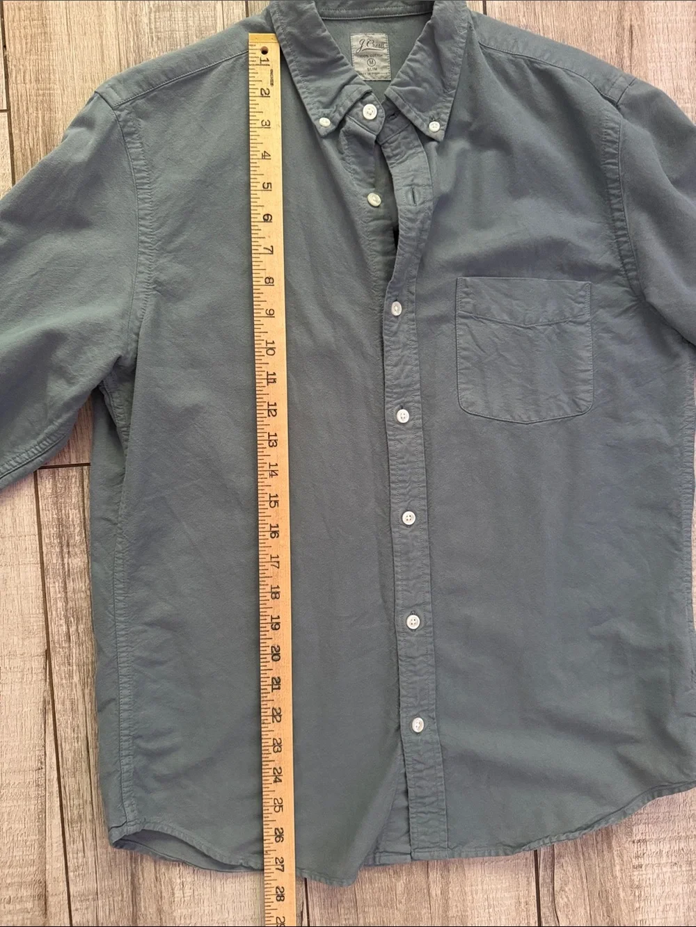 J.Crew Mens Medium SLIM Fit Button Down Shirt Slate Blue Grey  100% Cotton